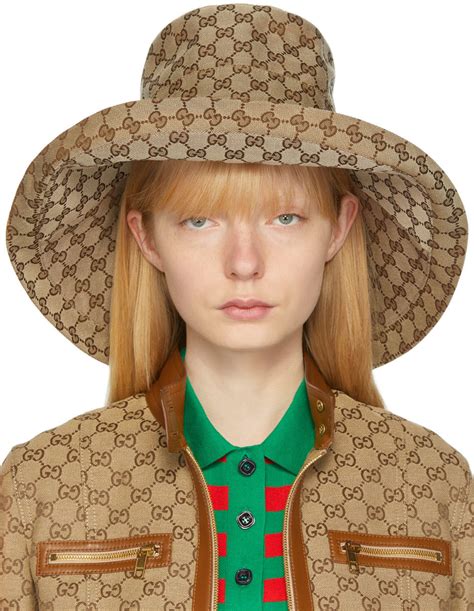 gucci wide brim hats for women|gucci sun visor hat.